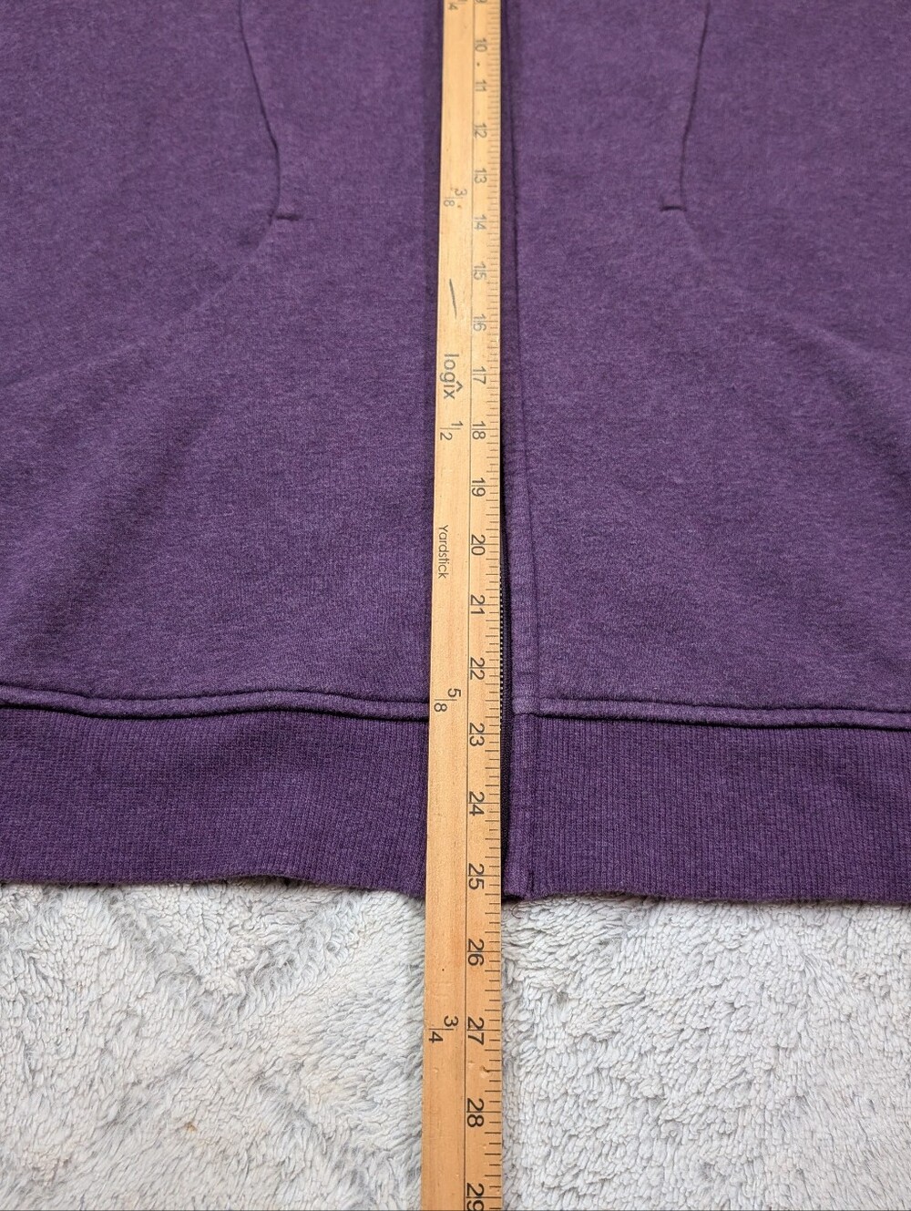 Lululemon Jacket Womens 10 Purple Magenta Scuba Hoodie Classic Cotton Fleece - Picture 5 of 8